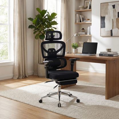 Black Mesh Ergonomic Office Chair - 6D Armrests