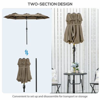 Light Brown Patio Umbrella 9.5 Foot - Outdoor Shade