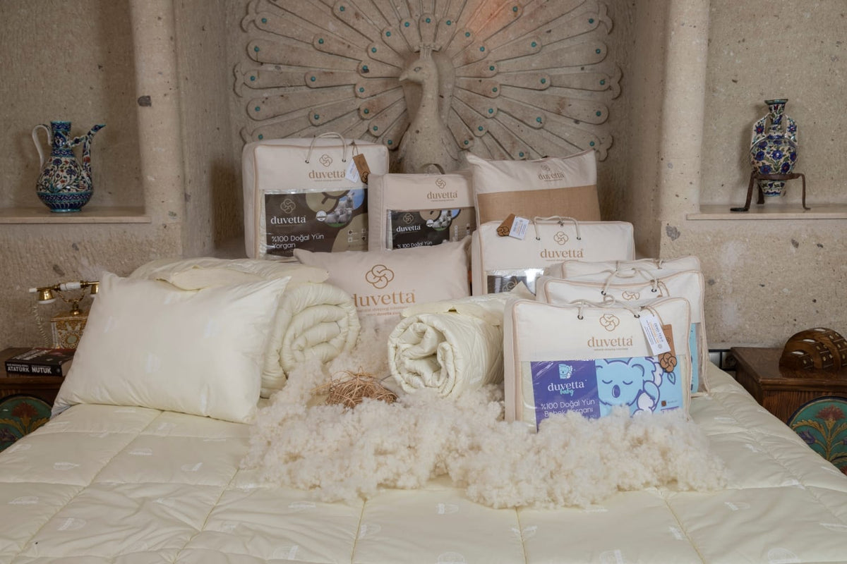 Duvetta Wooly Twin Size Quilt - Cream Wool Blanket