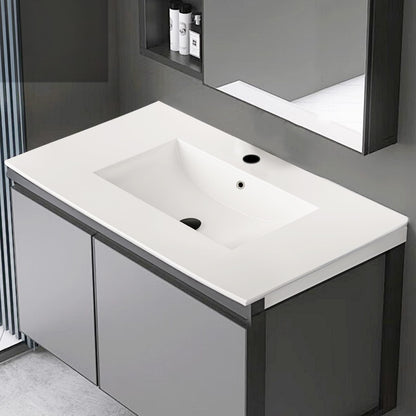 30" Ceramic Bathroom Vanity Top - White Basin Storage