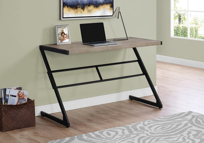 Taupe MDF Z-Shaped Computer Desk - 48" Workstation for Home Office