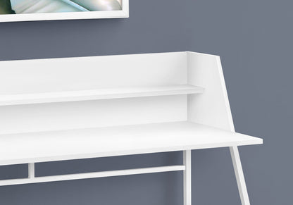 White Particle Board Computer Desk with Hutch for Home Office
