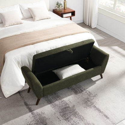 60" Modern Storage Bench - Olive Green Plywood