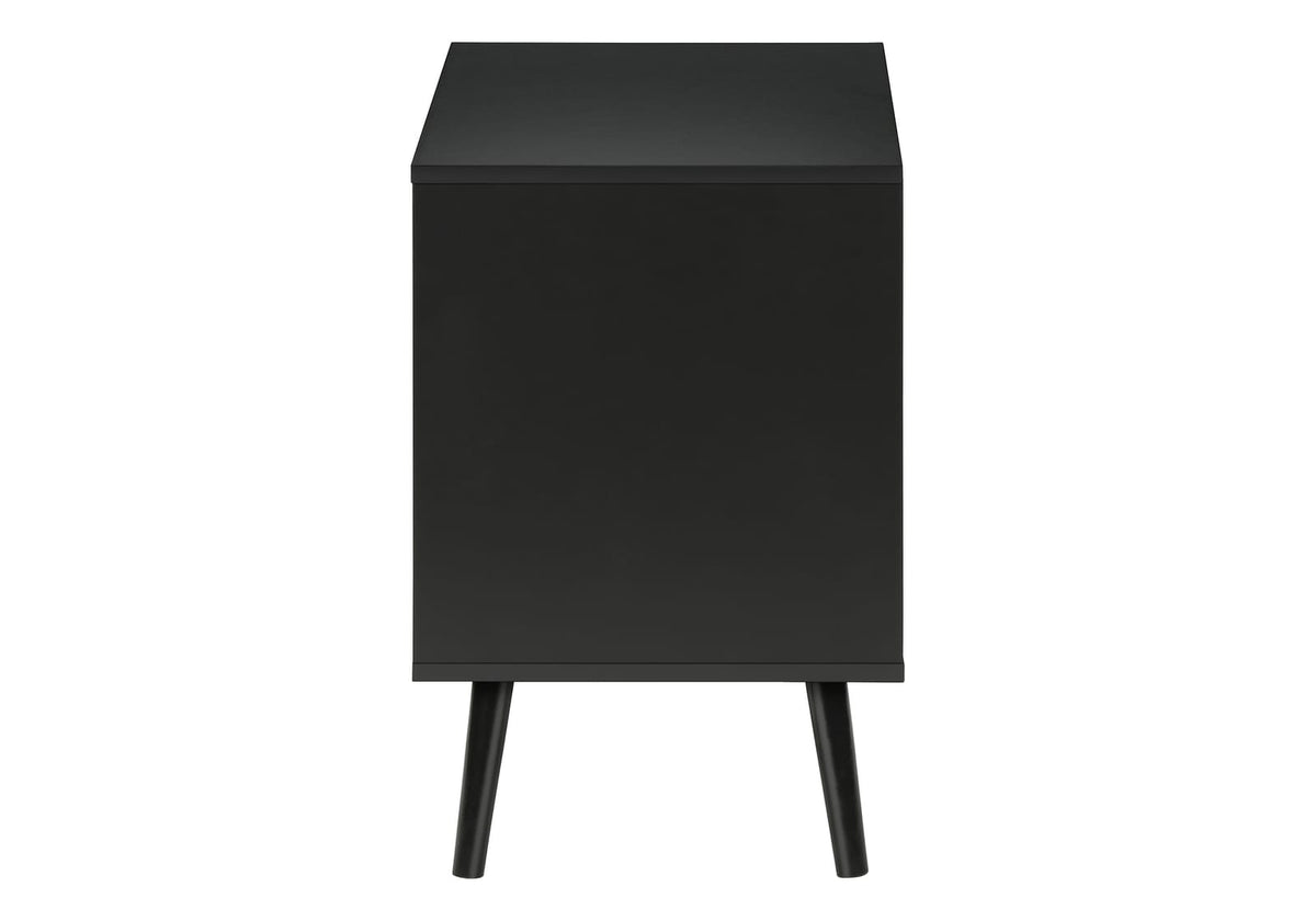 Black Accent Table with Storage Drawers - 24" High