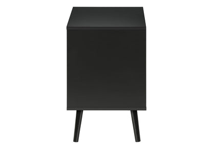 Black Accent Table with Storage Drawers - 24" High