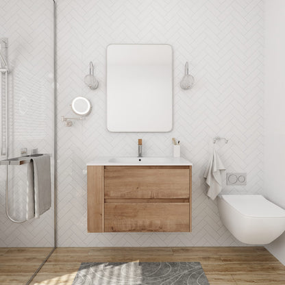2 Drawer Wall Mounted Bathroom Vanity Cabinet