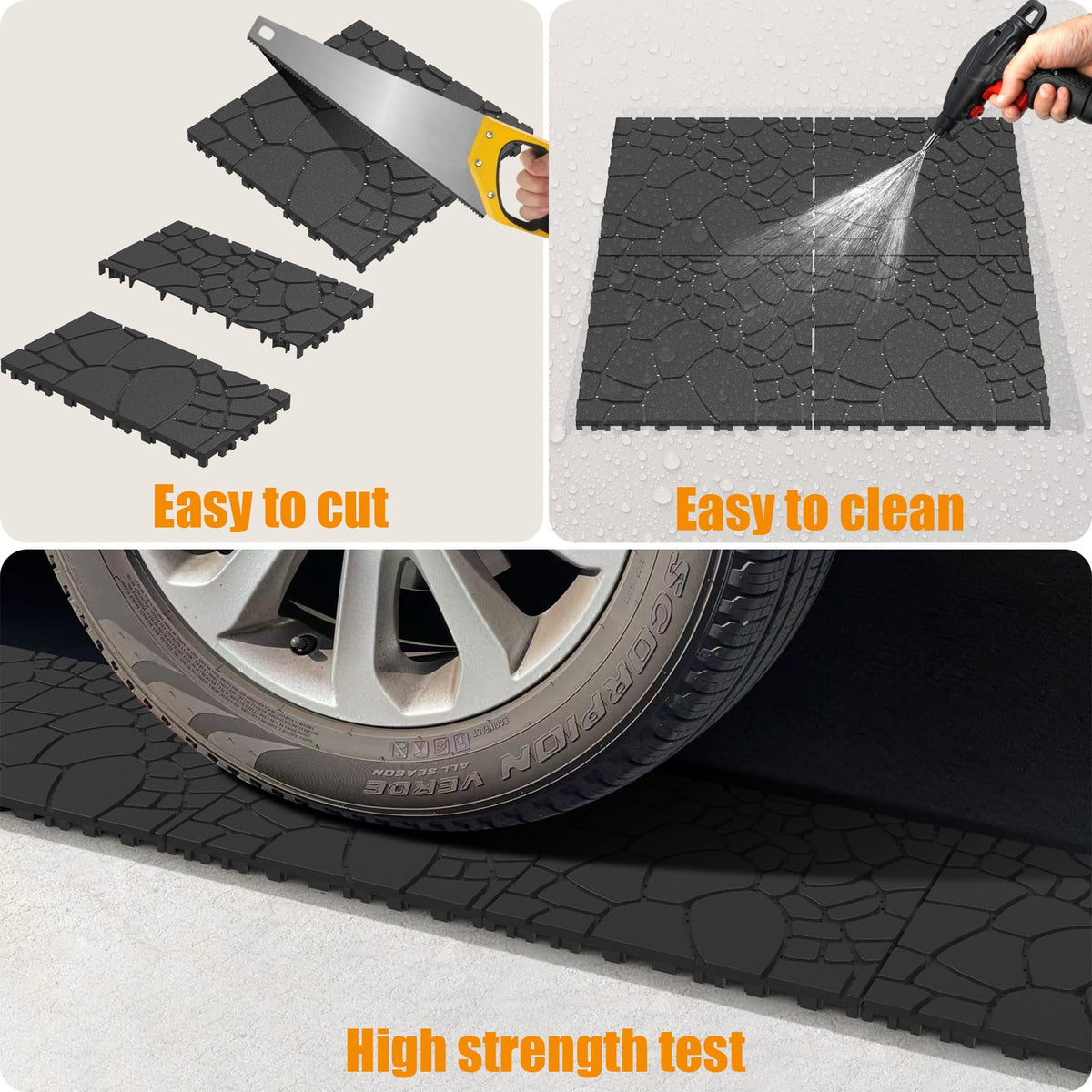 Grey Polypropylene Interlocking Deck Tiles for Poolside and Garden