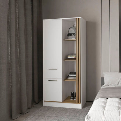 Natural Oak Wardrobe Organizer - Stylish Bedroom Storage