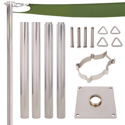 12FT Stainless Steel Canopy Pole - Durable Shade Support
