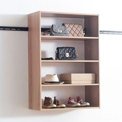 Oak Wood Modular Closet System - 5-Piece Unit for Bedroom