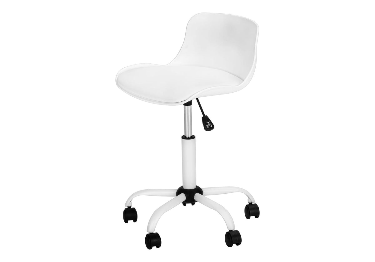 Adjustable Height White Office Chair for Kids
