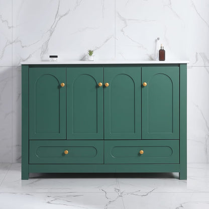 Green Bathroom Vanity with Storage Cabinet
