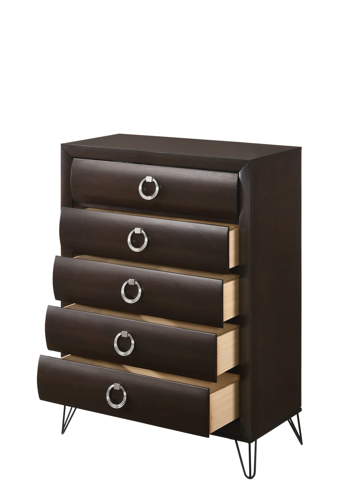 Dark Brown 5-Drawer Chest - Bedroom Storage