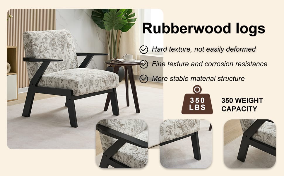 Beige Grey Polyester Armchair - Living Room Accent Chair