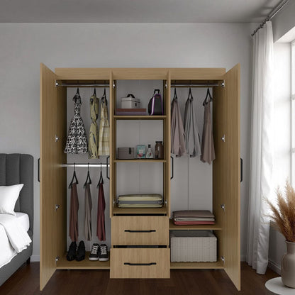 Beige Engineered Wood Dresser - 59" Wide Storage