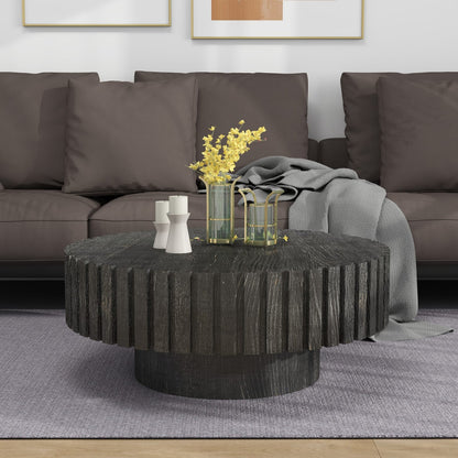 Black Circular Coffee Table - MDF Material