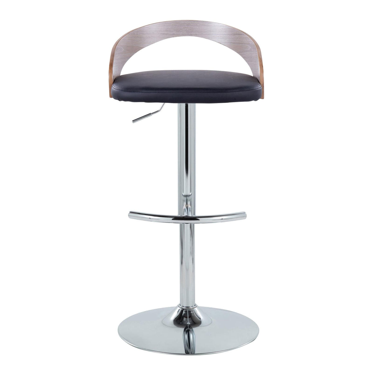 Light Grey PU Leather Barstools - 3 Swivel Chrome Dining Chairs