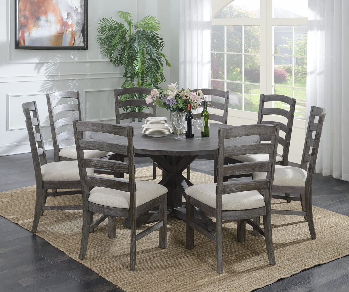 Solid Wood Brown Dining Chairs Set, Rustic Style for Kitchen for Dining Room