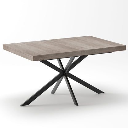 Retro Rectangular Stretch Dining Table - Gray Carole Top, Storage Included