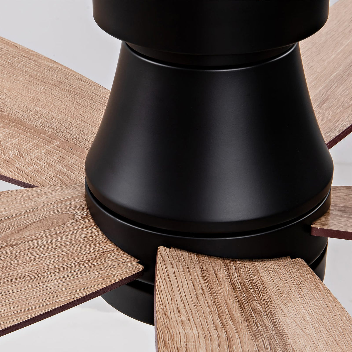 32 Inch Low Profile Ceiling Fan with Light - Black & Dark Walnut