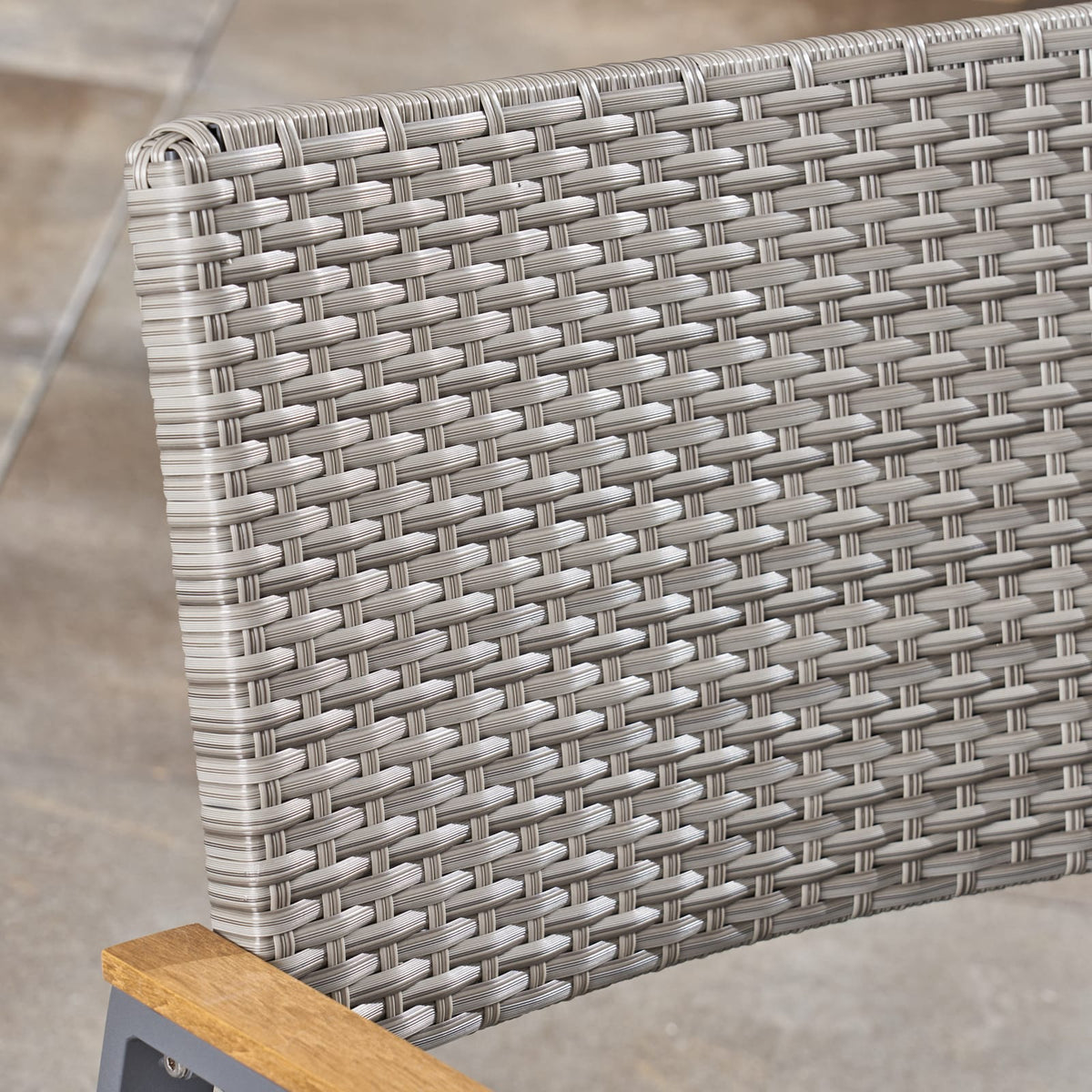 Grey Rattan Patio Dining Chair - 2 Seat Set
