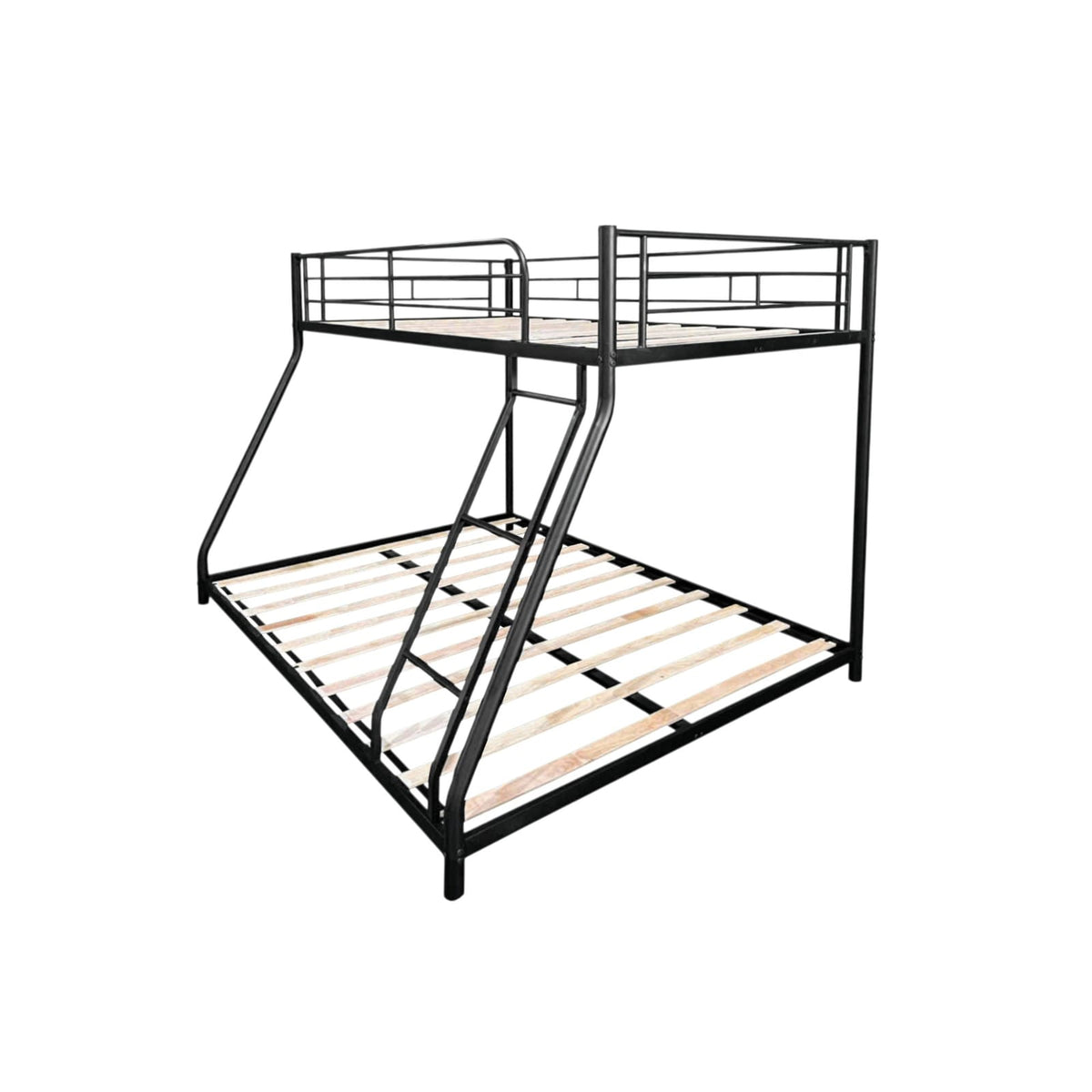 Full Size Bunk Bed with Twin Over Twin Metal Frame - Black