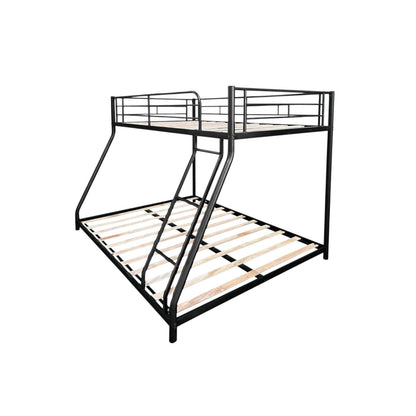 Full Size Bunk Bed with Twin Over Twin Metal Frame - Black