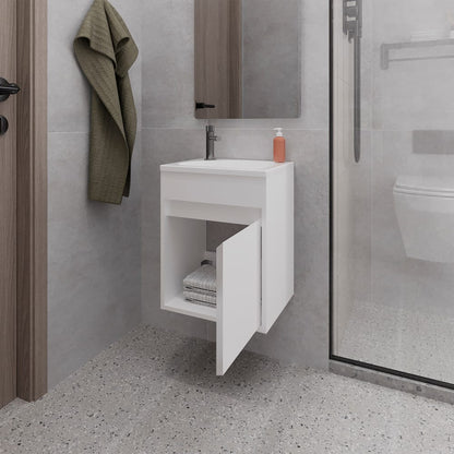 Sutcliffe Vanity Sink - White Engineered Wood Bathroom Vanities