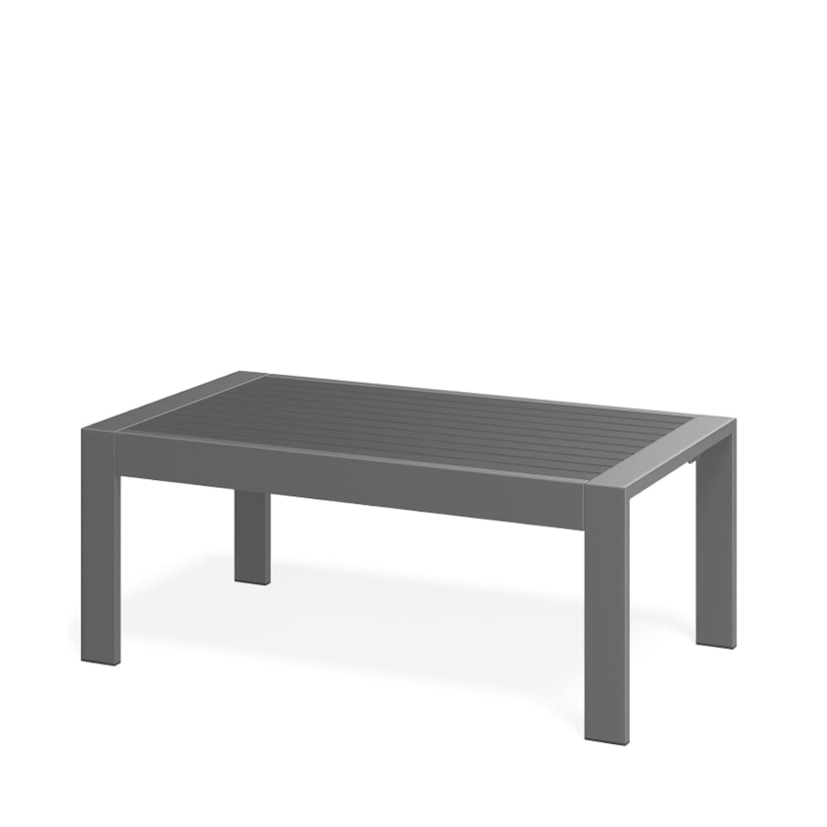 43" x 24" Gray Metal Outdoor Coffee Table - Durable & Weather-Ready