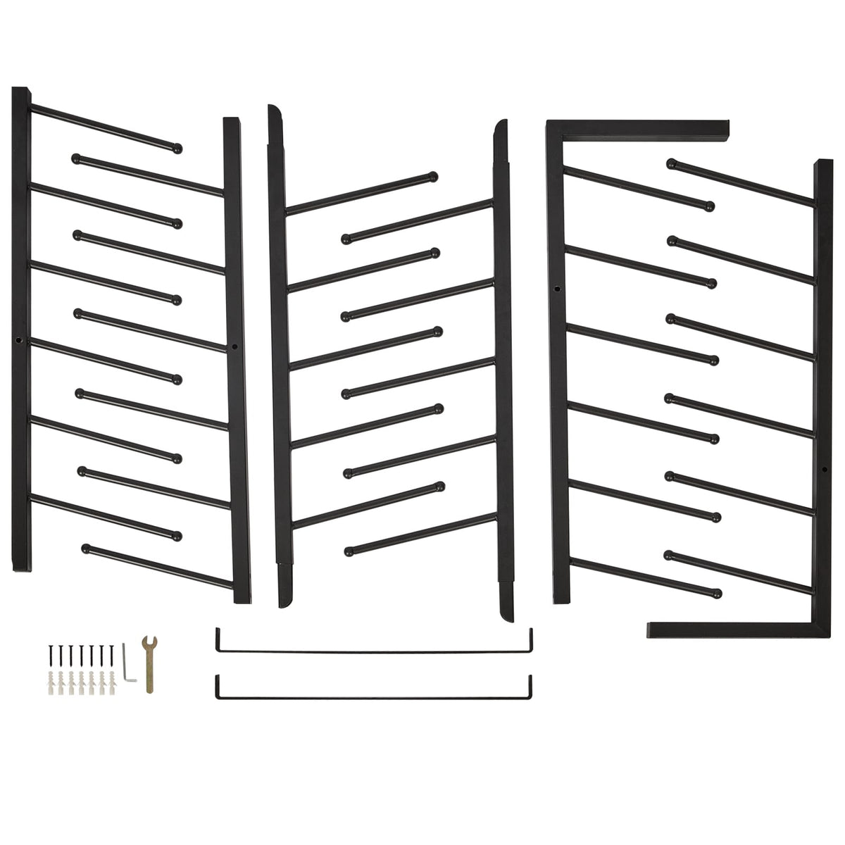 16-Tier Blueprint Storage Rack - Black Iron Display Shelf