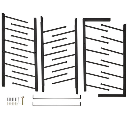 16-Tier Blueprint Storage Rack - Black Iron Display Shelf