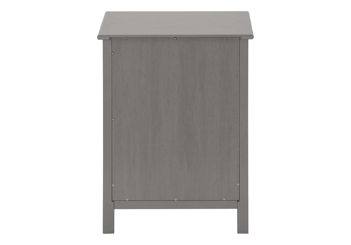 Grey MDF Accent Table - 2 Tier Storage Nightstand for Living Room