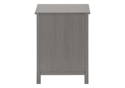 Grey MDF Accent Table - 2 Tier Storage Nightstand for Living Room