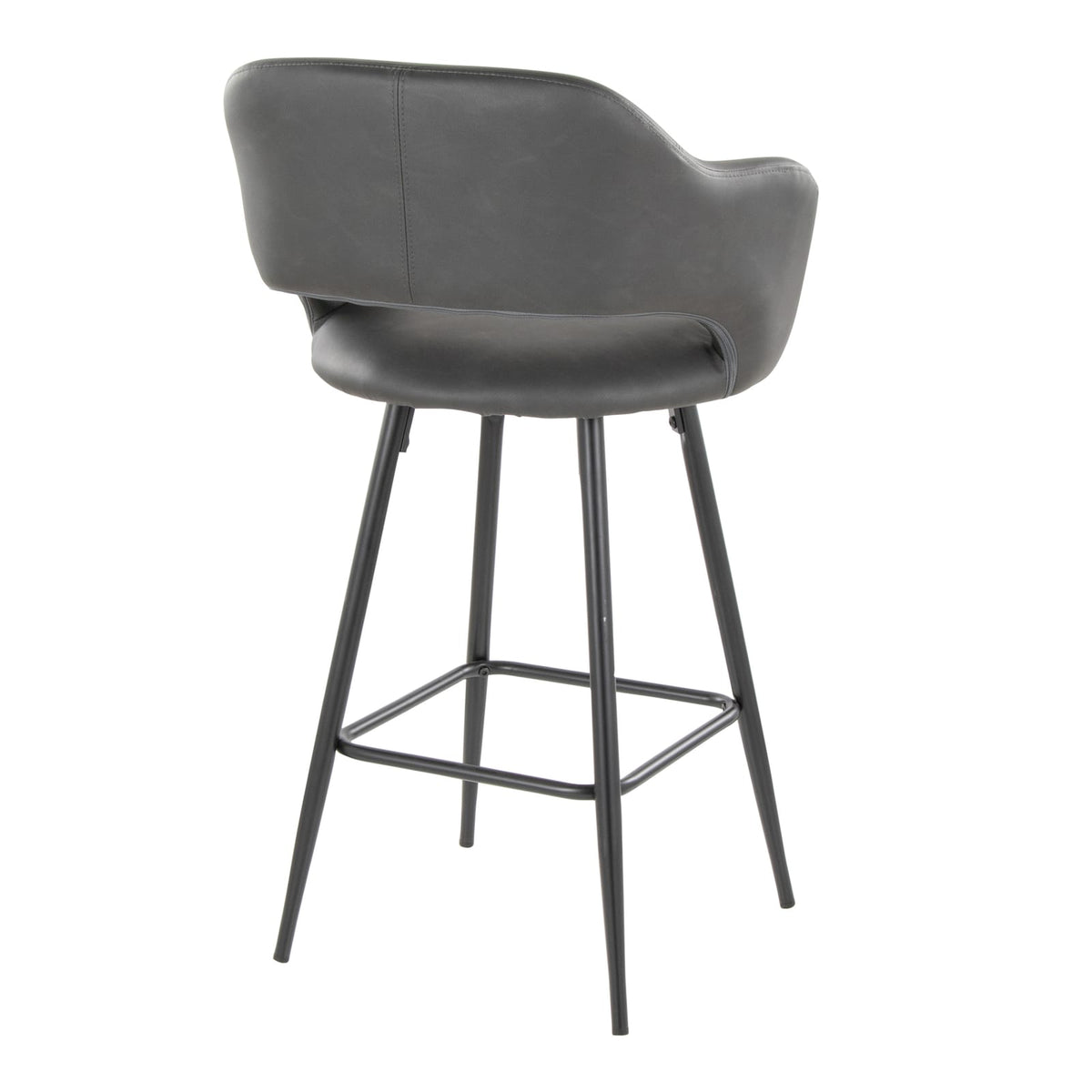 Grey Faux Leather Counter Stools - 2-Piece Set