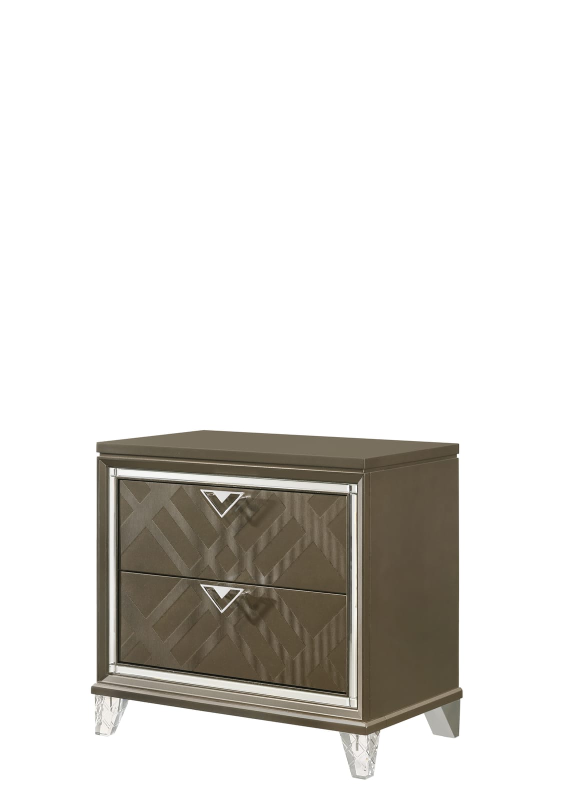 Champagne Synthetic Wood Nightstand - 18" W x 31" D x 29" H