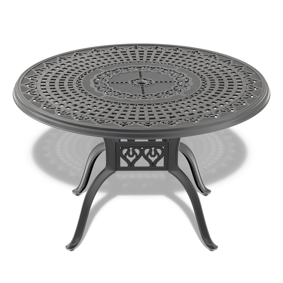 Black Aluminum Patio Dining Set for Garden and Poolside Outdoor Seating