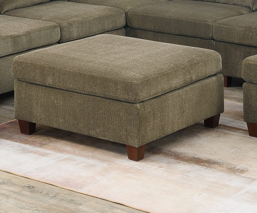Tan Chenille Rectangle Ottoman - 37" Modern Sofa for Living Room