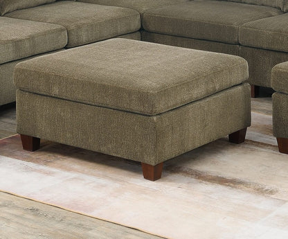 Tan Chenille Rectangle Ottoman - 37" Modern Sofa for Living Room