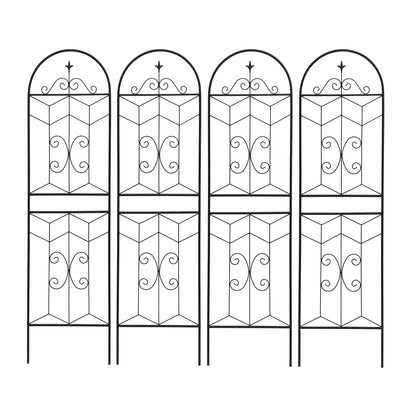 Black Metal Garden Trellis Panels - 4 Pack, 71 Inch
