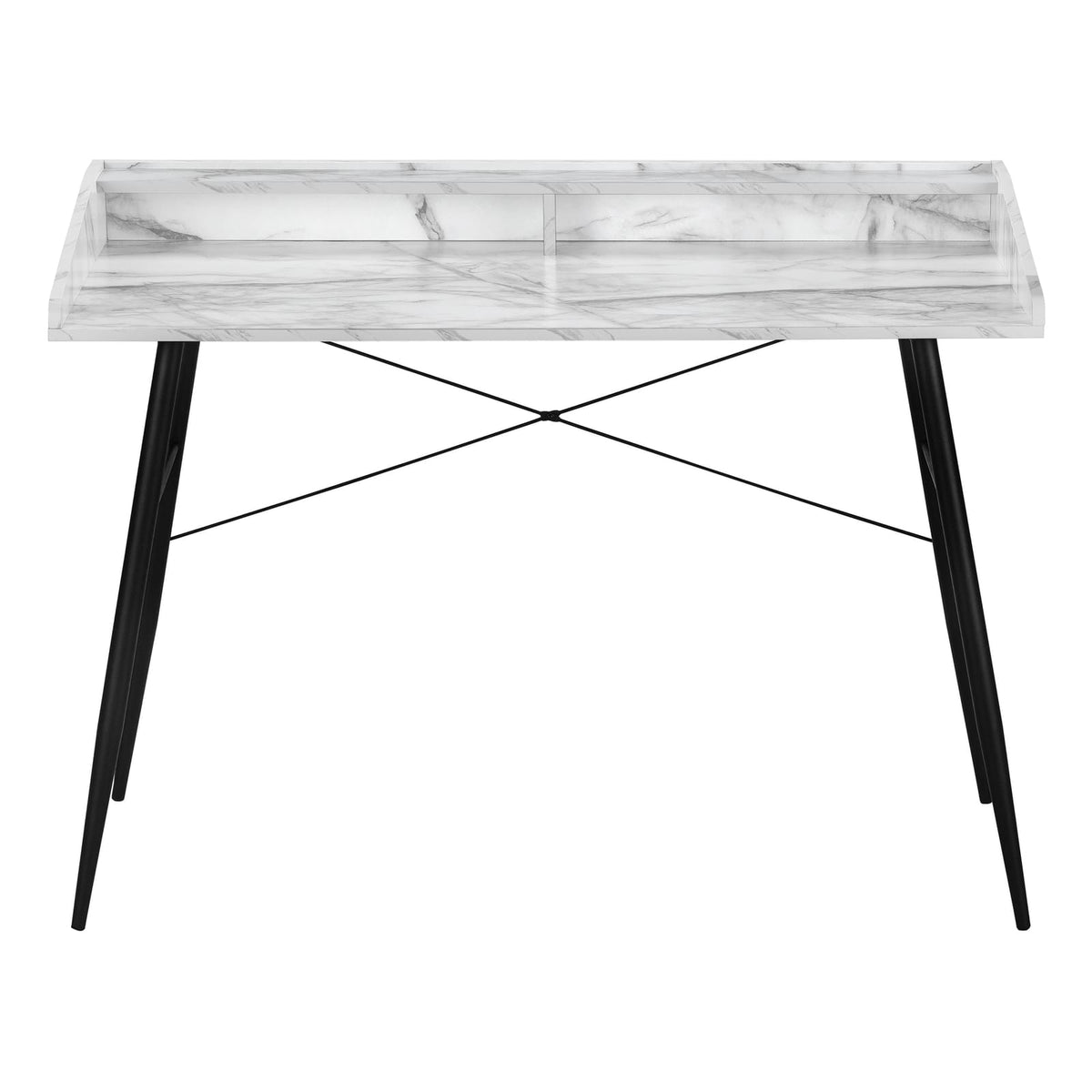 Computer Desk, White Home Office Desk with Storage Shelves - 48"L