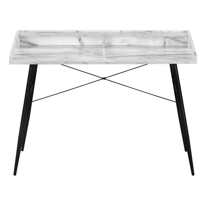 Computer Desk, White Home Office Desk with Storage Shelves - 48"L