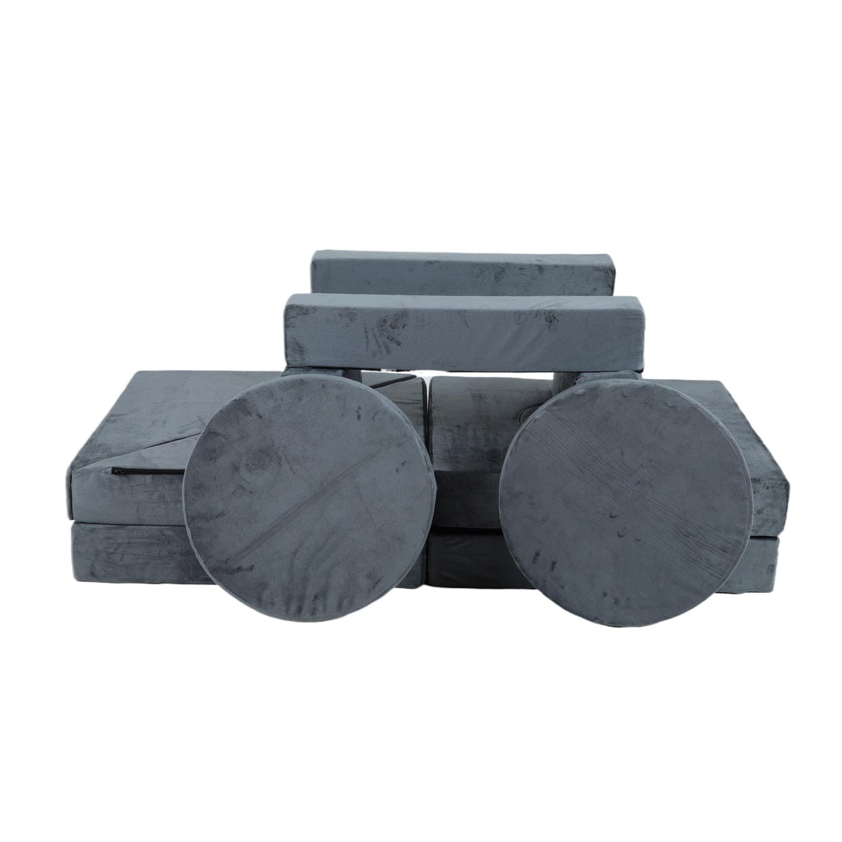 14 Piece Kids Sofa Modular Play Couch - Gray