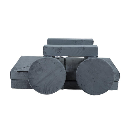 14 Piece Kids Sofa Modular Play Couch - Gray