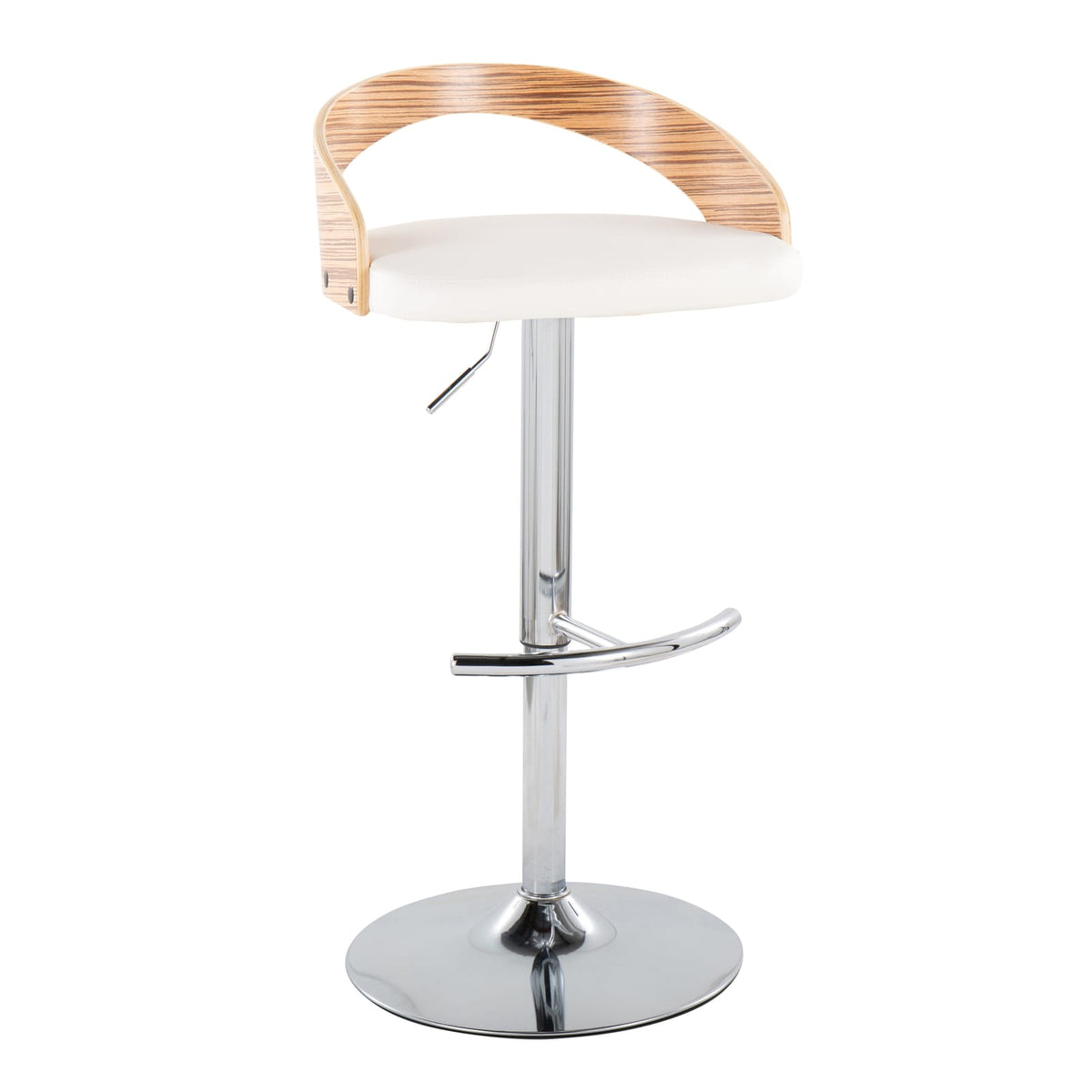 White Faux Leather Barstool Set for Dining Room Seating