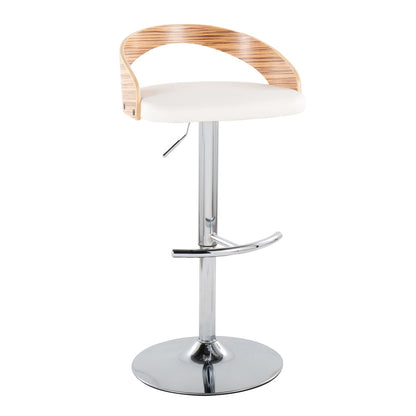 White Faux Leather Barstool Set for Dining Room Seating