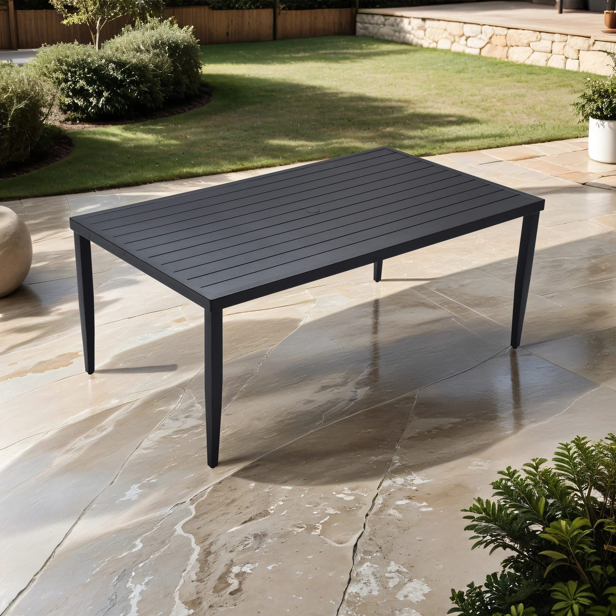 Ember Black Aluminum Outdoor Dining Table - 40" x 70"