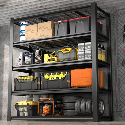 59 Inch Metal Garage Storage Rack - Heavy Duty Steel Shelving Unit