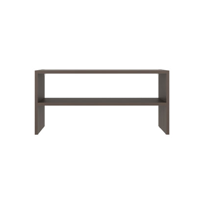 Walnut 2 Shelf Shoe Rack - Modern Display Shelving for Living Room