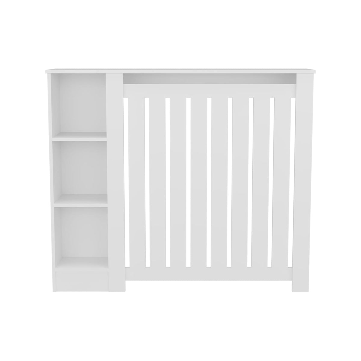 Radiator Cover Cabinet, 3 Shelves, White - Ready to Assemble