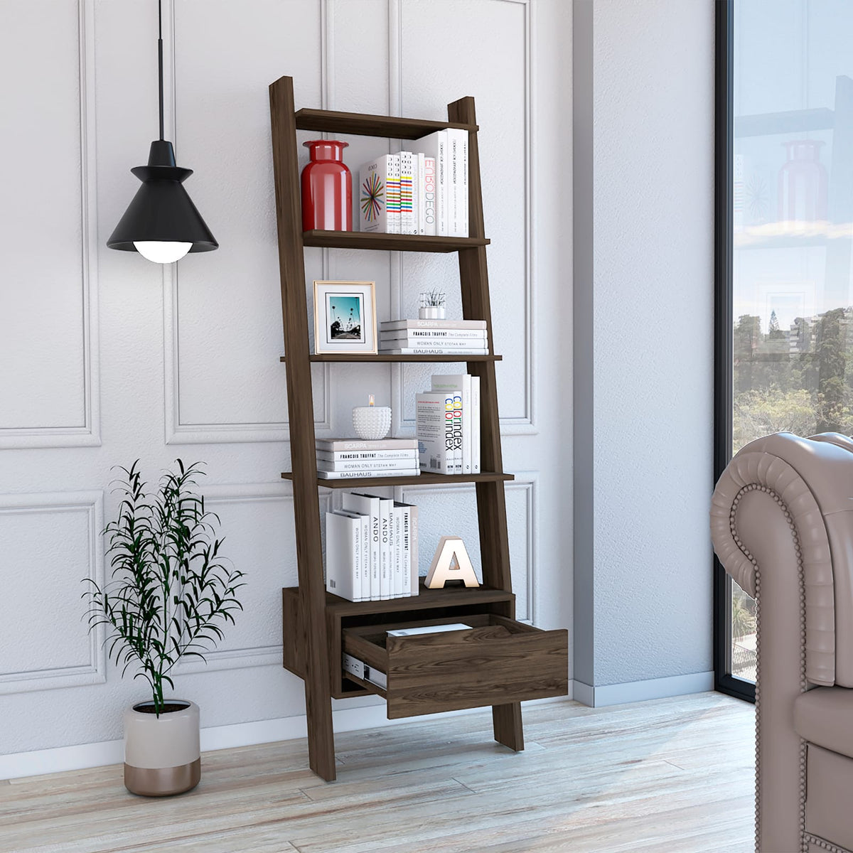 Modern Pine File Cabinet with Open Shelves for Office Storage for Home Office